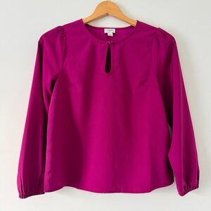 J. Crew Pink Keyhole Blouse